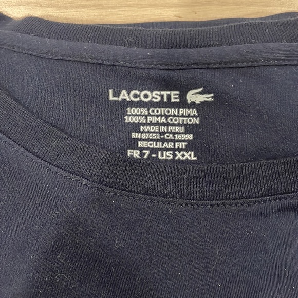 Blue Lacoste XXL Pima cotton shirt - Picture 2 of 3